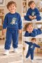 Boys' Plush Tracksuit Set – Crocodile Printed 2-Piece Fleece Top and Bottom Set - 2