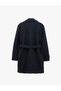 Classic Collar Long Sleeve Belted Double Breasted Cashmere Coat - 2