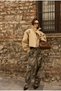 Trend Special Design High Waist Cargo Pocket Detail Adjustable Waist Camouflage Baggy Jean Pants-High Rise Foldable Belt Detail Camouflage Jean - 3
