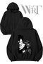 Death Note 15 Back Printed Zippered Hooded Black Cardigan (2 Yarns)