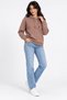 Women's Brown Hooded 3 Thread Kangaroo Pocket Sweatshirt - 6