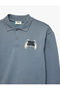 Printed Regular Fit Shardonlu Polo Collar Long Sleeve Sweatshirt - 3