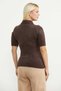 Polo Collar Soft Textured Knit Sweater - Brown - 6
