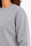 Soft Puff Fabric Women's Stone Color Sweatshirt Crew Neck Comfortable Fit - 5
