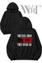 The Eyes Chico the Never Lie Back-Printed Zippered Hooded Black Cardigan (2 Yarns)