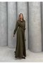 Thick Woven Shirt Model Dress - Khaki