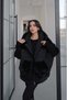 Black Fur Detailed Coat - 3