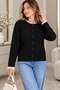 Women's Knitwear Cardigan Lace Detailed Buttoned Crew Neck Long Sleeve Stylish Casual Knitted Cardigan - 2