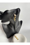 Gold Color Dangle Enamel Earrings (5 cm) - 5