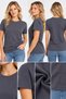 Women's Regular Tshirt T-Shirt Full Size White Smoked Gray Khaki Red Black Stone