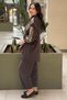 Hooded Patterned Tunic Pants Set - 2