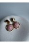 Gold Color Pink Dangle Earrings (4.2 cm)