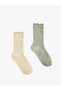 2-Piece Socks with Ruffle Edges - 2