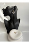 Burgundy Polka Dot White Earrings (2.8 cm) - 6