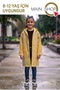 Children's Yellow Water and Windproof Raincoat with Visor, Hood and Snap Pocket (Ages 8-12) - 5
