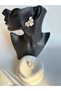 Gold Color White Flower Earrings (3.7 cm) - 5