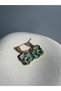 Gold Color Blue Retro Dangle Earrings (3.2 cm)