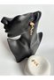 Gold Color Dangle Enamel Earrings (5 cm) - 5