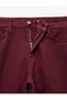 High Waist Stoned Wide Leg Buttoned Pocketed Cotton Denim Trousers - Loose Straight Fit Jean - 4