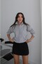 Gray Corded Hair Knit Cardigan - 3