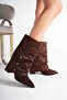 Riviera Brown Women's Bellows Heeled Boots - 4