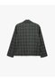 Loose Fit Long Sleeve Double Breasted Buttoned Plaid Blazer Jacket - 2