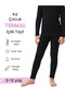 Girls' Black Thermal Underwear Top and Bottom 2-Piece Set / Long Sleeve Thermal Undershirt / Leggings - 4