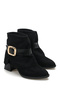 Women's Black Suede Buckle Trouser Boots with Orthopedic Insole Grigros - 3