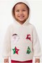 Girl's 3-Piece Christmas Knitwear Set Hooded Sweater Leggings Red Ecru Set - 2