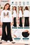 Winter, Spring, and Autumn Girls' Black Spanish Flared Bottoms and White Sweat Top - 2