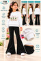 Winter, Spring, and Autumn Girls' Black Spanish Flared Bottoms and White Sweat Top - 2