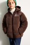 Plush Detailed Hooded Taffeta Coat for Boys H1042A826Wn