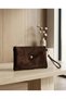 Women's Portfolio Bag Zippered Handbag Stylish Daily Bag with Wrist Strap - 4