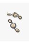 Large Embellished Stone Dangle Earrings - X Selected by Melis Ağazat - 3