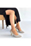 Motya Beige Patent Leather Heeled Shoes - 4
