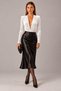 Women's Deep V Neck Long Sleeve Italian Velvet Snap Bodysuit Body - 2