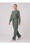 Women's Crew Neck Long Sleeve Tracksuit Set Comfortable Fit Loose Leg Two-Piece Sportswear - 3