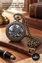 4 Pieces of Pocket Watches with Chains – Vintage Metal Design with Eagle Figure, Nostalgic Antique Pocket Watch