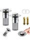 Stainless Steel Pop Up Sink Drain Filter and Stopper,2 Pieces,Removable Hair Catcher Basket,Universal Fit for Bathroom and Shower Sinks