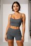 Women's Anthracite Gray Camisole Nightgown Set with Shorts – Comfortable and Suitable for Casual Combinations - 3