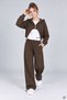 Brown Girl's 3-Piece Set with Zippered Bolero, Wide-Legged Pants and Zero-Sleeve Blouse 24996