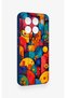 Mi 15 5g Compatible Colorful Geometric Floral Pattern Silicone Case - 3