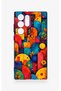 Samsung S22 Ultra Compatible Colorful Geometric Flower Pattern Silicone Case - 2
