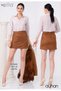 Suede Tasseled Outer Pocket Mini Skirt Set - 4