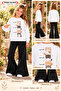 Winter, Spring, and Autumn Girls' Black Spanish Flared Bottoms and White Sweat Top - 2