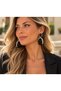 Women's Black Gold Detailed Dangle Modern Design Stylish Evening Dress Earrings