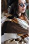 Cotton Ecru Brown Patterned Shawl - 2