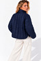 Women's Navy Blue Quilted Foldable Oversize Thin Coat - 4