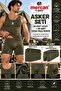 Infantry and Commando 28-Day Soldier Set - Khaki Combed Cotton Undershirt + Long-Legged Boxer Shorts (No Gathering)