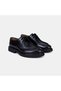 Men's Black Leather Classic Groom Shoes with Thick Stitching Detail